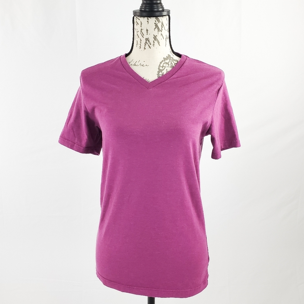 Express Stretch Purple V-Neck Short Sleeve Tee